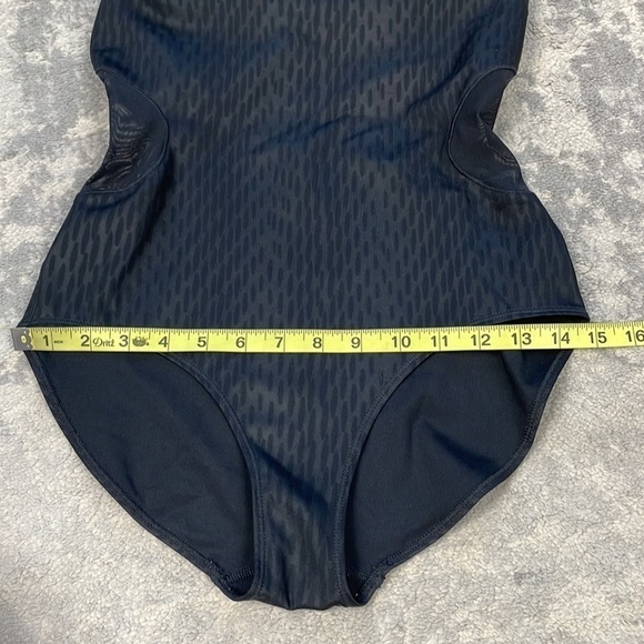 Ivy Park Beyoncé Mesh Panel One Piece Bodysuit Swimsuit Black Athletic Sz S - Picture 13 of 15